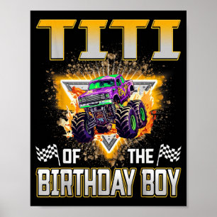 Poster Titi Do Menino Do Caminhão Monstro De Aniversário