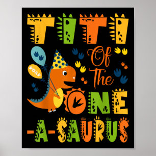 Poster Titi Do primeiro aniversario Um-Surus Dinossaur Pa