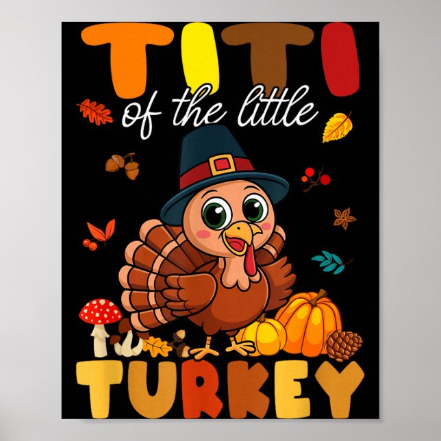 Poster Titi Of The Little Turkey Thanksgiving Baby Shower (Frente)