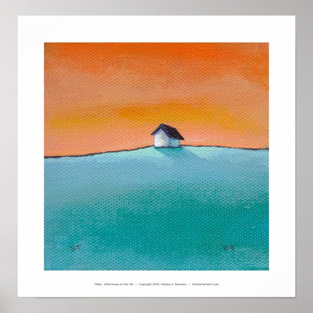 Poster Titled: Pequena Casa no Morro - paisagem artística (Frente)