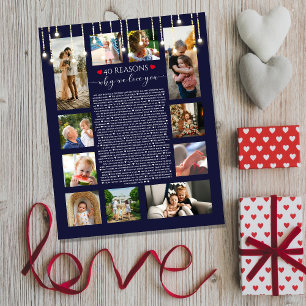 Poster Título: 40 Razões Porque Te Amo Luzes De Quadro