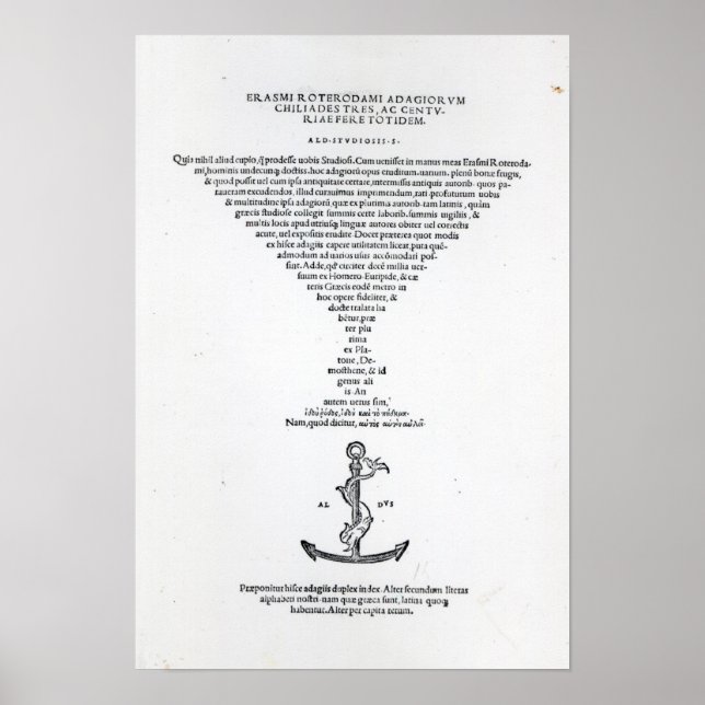 Póster Título da página Adages of Erasmus (Frente)