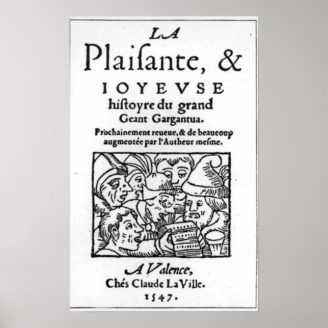 Póster Título de "Gargantua" por Francois Rabelais (Frente)