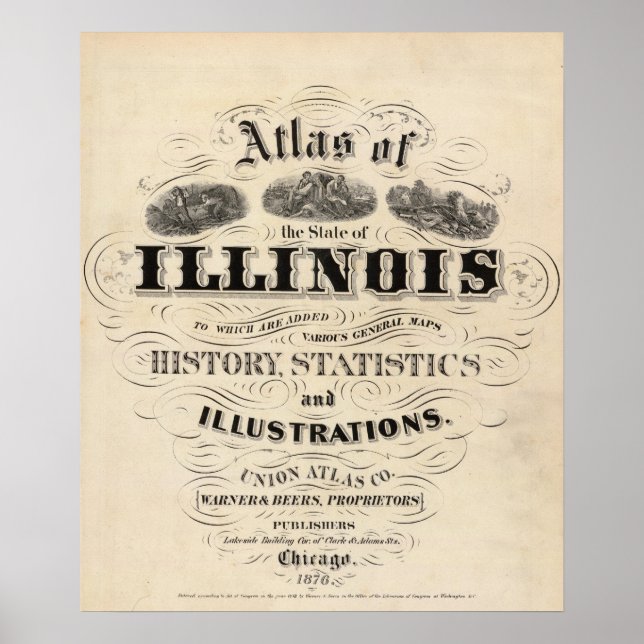 Póster Título Page Atlas do Estado de Illinois (Frente)