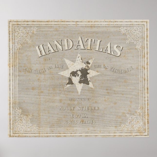 Póster Título Página Atlas de Mão de Partes da Terra (Frente)