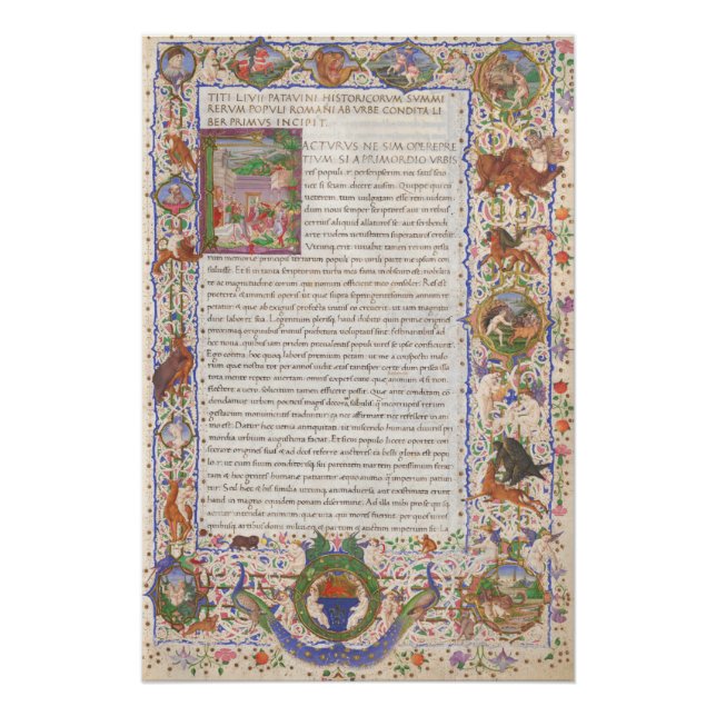 Póster Titus Livius História de Roma Manuscrito Medieval (Frente)