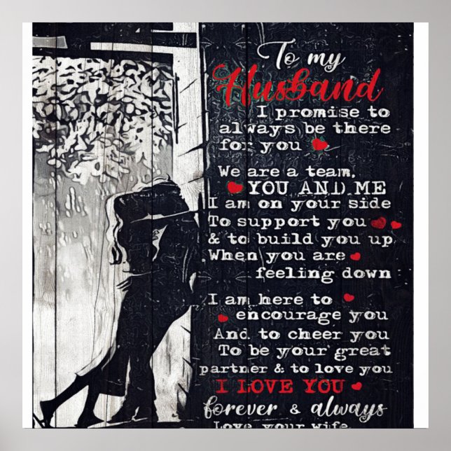 Poster To My Husband Letter | Cute Present To My Husband| (Frente)