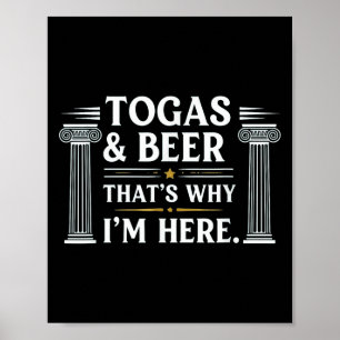 Poster Toa Engraçada E Cerveja Por Isso Estou Aqui Junto