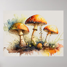 Poster Toadstool Cogumelos, Amanita muscaria