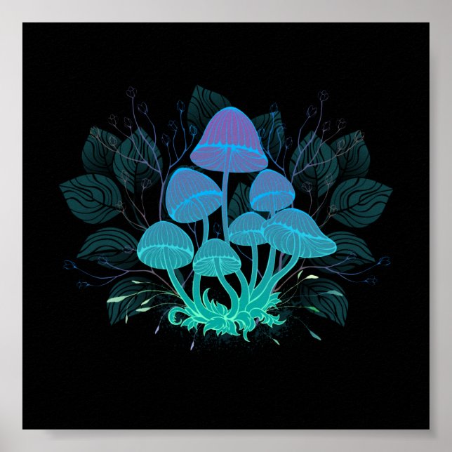 Poster Toadstools in Bushes (Frente)