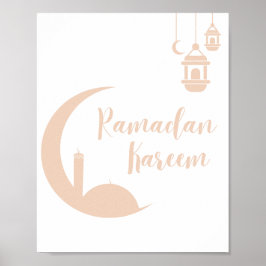 Poster Toalha Premium Ramadan Kareem Crescente Lua e Lant