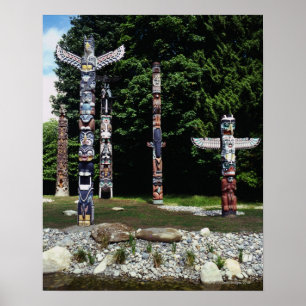 Póster Toalhas de Totem, Vancouver, Colômbia Britânica
