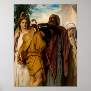 Póster Tobias que diz o adeus a seu pai por Bouguereau