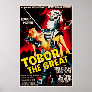 Poster Tobor The Excelente Sci Fi Robots Retro Movie Post