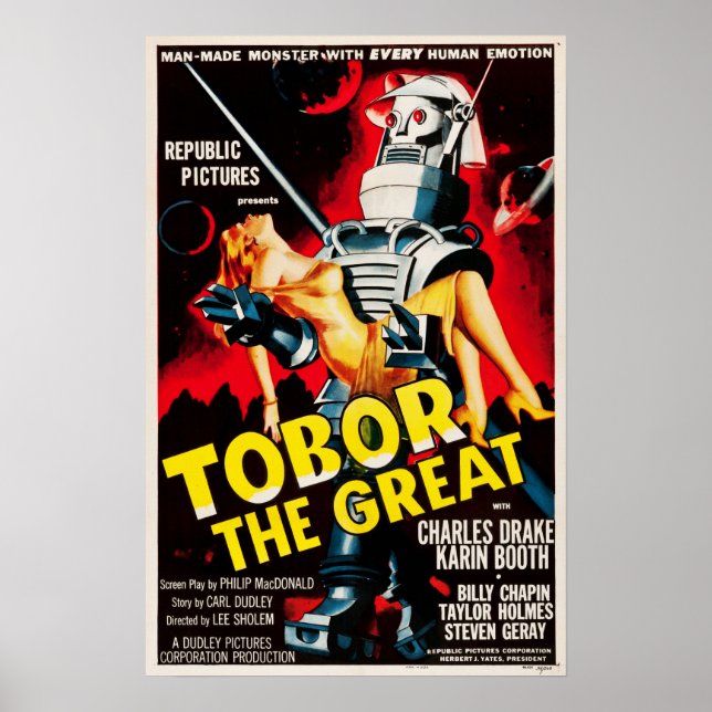 Poster Tobor The Excelente Sci Fi Robots Retro Movie Post (Frente)