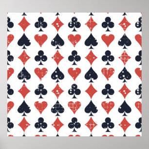 Poster Tocando Cartões: Grunge Abstrato Patterno