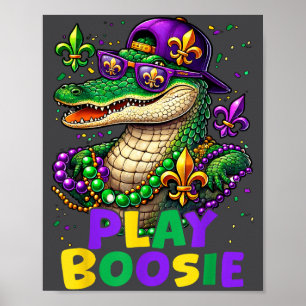 Poster Tocar Boosie Contas Mardi Gras Carnaval Louisiana