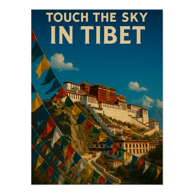 Póster Tocar o Céu no Tibete na China (Frente)