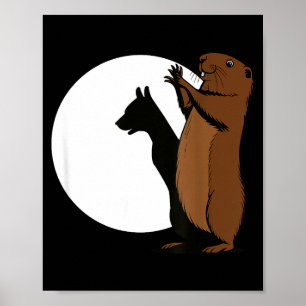 Poster Tocas de sombra engraçadas de marmotas cachorro di
