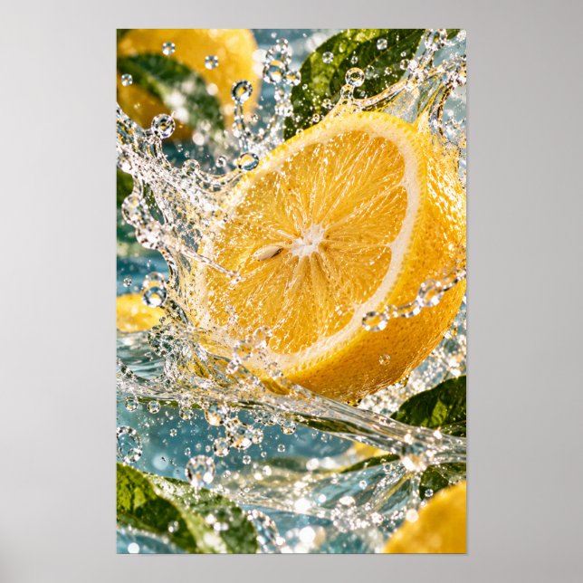 Poster Toco de Limão Fresco – Parede de Cozinha com Cítri (Frente)