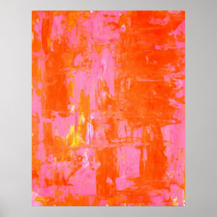 Poster 'Toda a gente é feliz' Laranja e Abstrato rosa