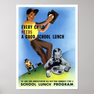 Poster Toda Criança Precisa de um Bom Almoço Escolar