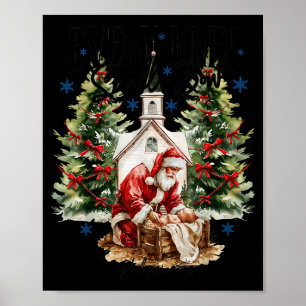 Poster Toda Joelho Se Dobrará Cena de Natal Religioso Cr