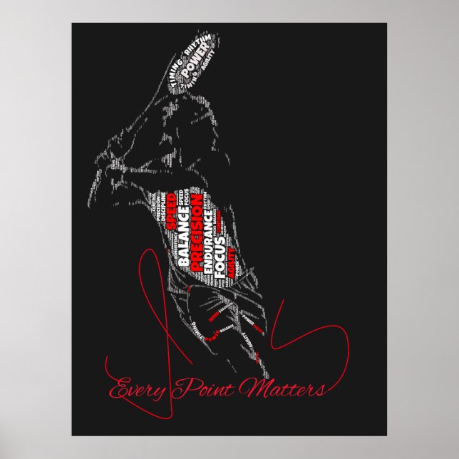 Poster Toda Pontuação Conta Tipografia de Tênis (Frente)
