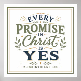 Poster Toda Promessa em Cristo É Sim Citação Cristã