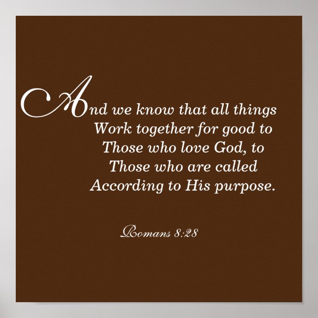 Poster Todas as coisas funcionam juntas para o bem (Frente)