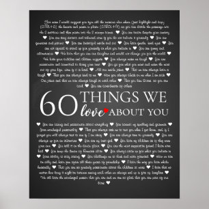 Poster todas as coisas que amamos sobre você, 60 anos