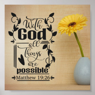 Poster Todas As Coisas São Possíveis   Matthew 19:26