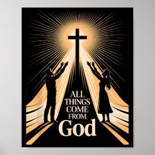 Poster Todas as Coisas Vêm de Deus Adoração Cristã Unidad