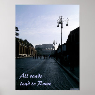 Póster Todas as estradas conduzem a Roma