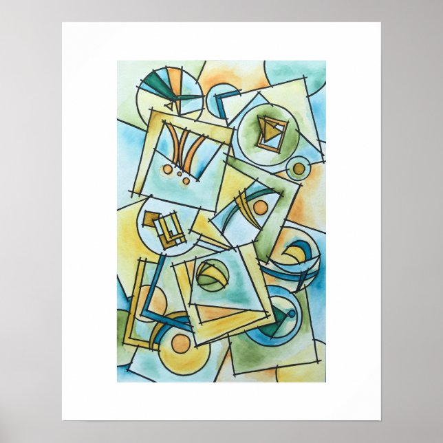 Poster Todas as Formas e Tamanhos-Arte Geométrica Moderna (Frente)