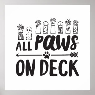 Poster Todas as patas no Deck-Vert - Cachorros Famosos Fo