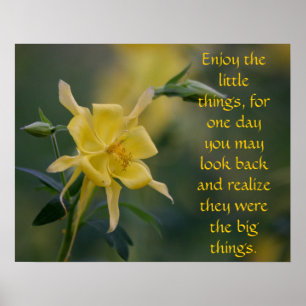 Póster Todas as pequenas coisas flores amarelas