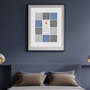 Poster todas as razões que te amo. Razões pelas quais te 