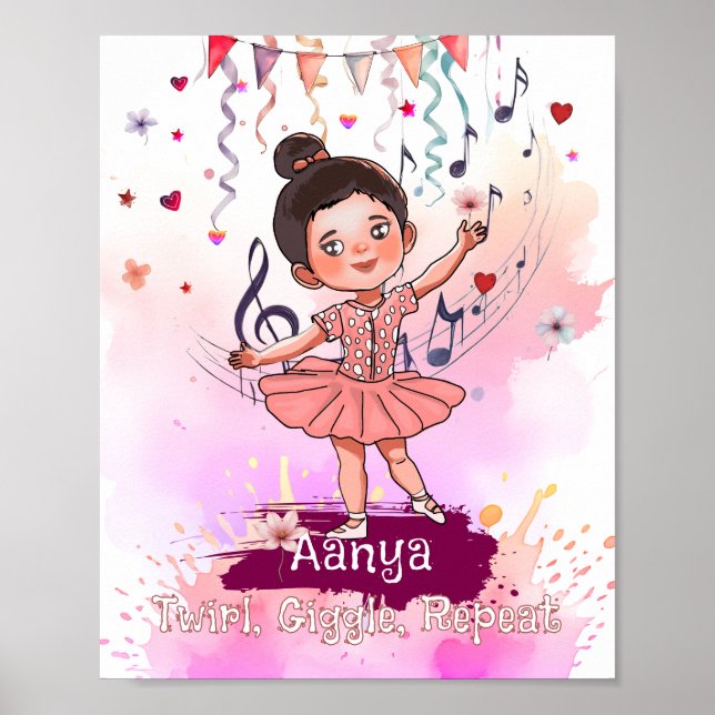 Poster Toddler Ballerina Personalizado (Frente)