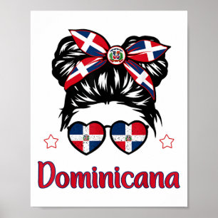 Poster Toddler Girl Dominican Republic Flag Hispani