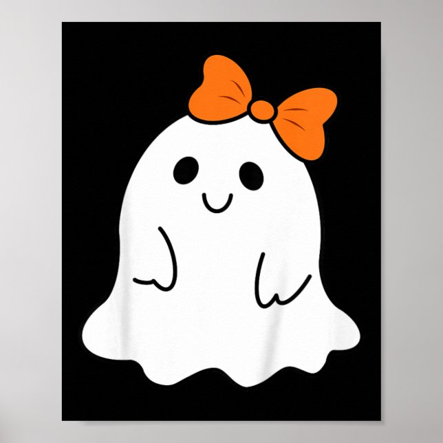 Poster Toddler Halloween Fantasma Com Um Arco De Meninas  (Frente)