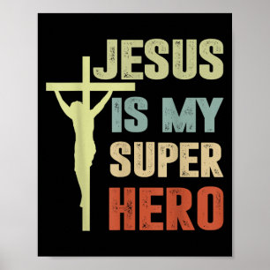 Poster Toddler Jesus É Meu Super Herói Cristão Deus Filho