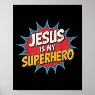 Poster Toddler Jesus É Meu Super Herói Cristão Deus Filho