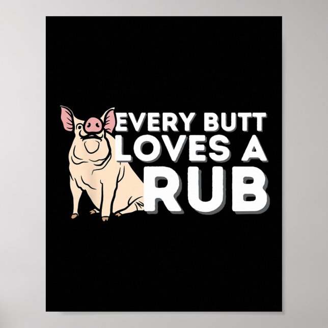 Poster Todo Bumbum Adora Um Bom Churrasco Engraçado. (Frente)