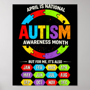 Poster Todo Mês Conscientização do Autismo Apoio Autista