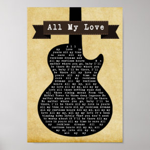 Poster Todo Meu Amor, Música Preta, Música Lyric Wall Art