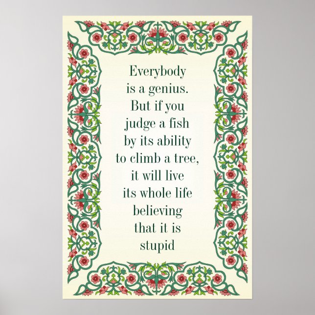 Póster Todo mundo é um gênio. Mas se você julgar um peixe (Frente)