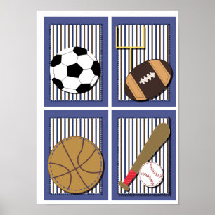 Póster Todo o futebol do futebol da arte da parede dos