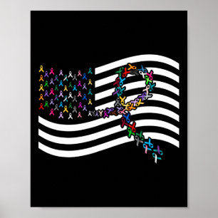 Poster Todo Problema do Câncer Bandeira dos EUA Todas as
