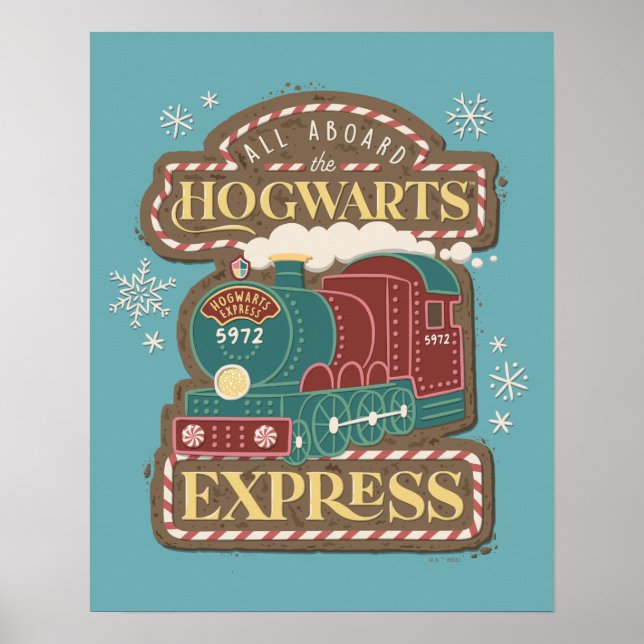 Poster Todos a bordo do cookie de Natal Express HOGWARTS™ (Frente)